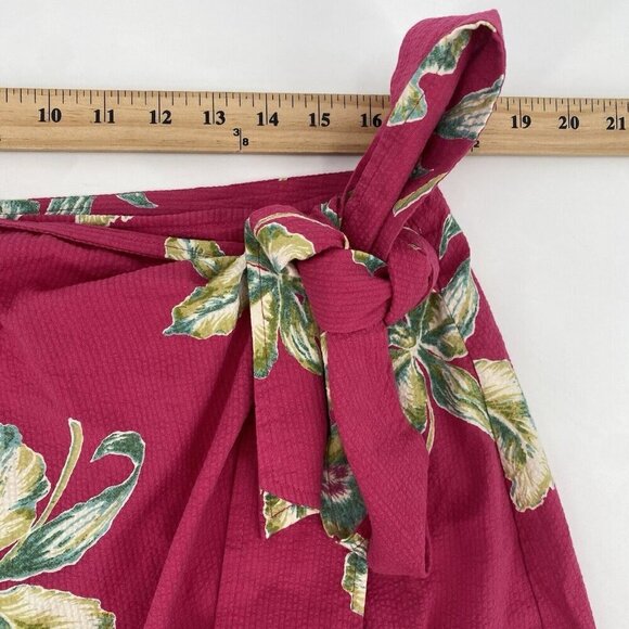 Faherty Size XL Pink Floral Seersucker Wrap Skirt Midi Pacifica Orchid NWT - Picture 9 of 13